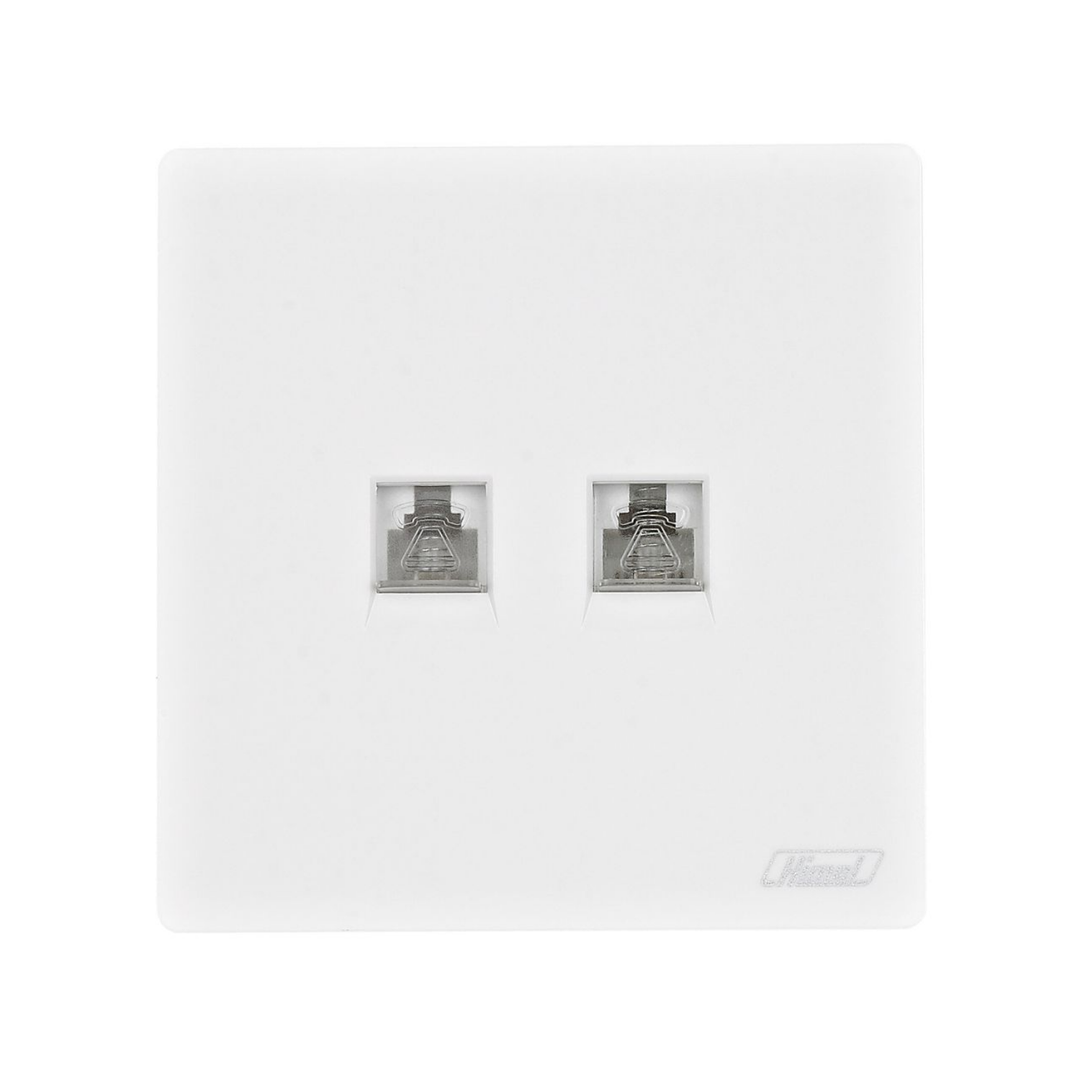 Himel Altivo 2 Gang Telephone Socket White