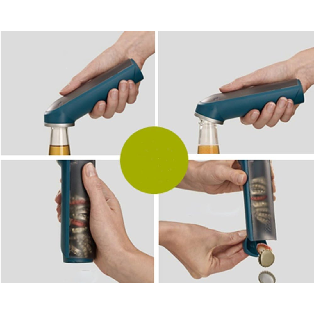 Joseph Joseph Bar Wise Cap Collecting Bottle Opener - Blue - Red Rhino