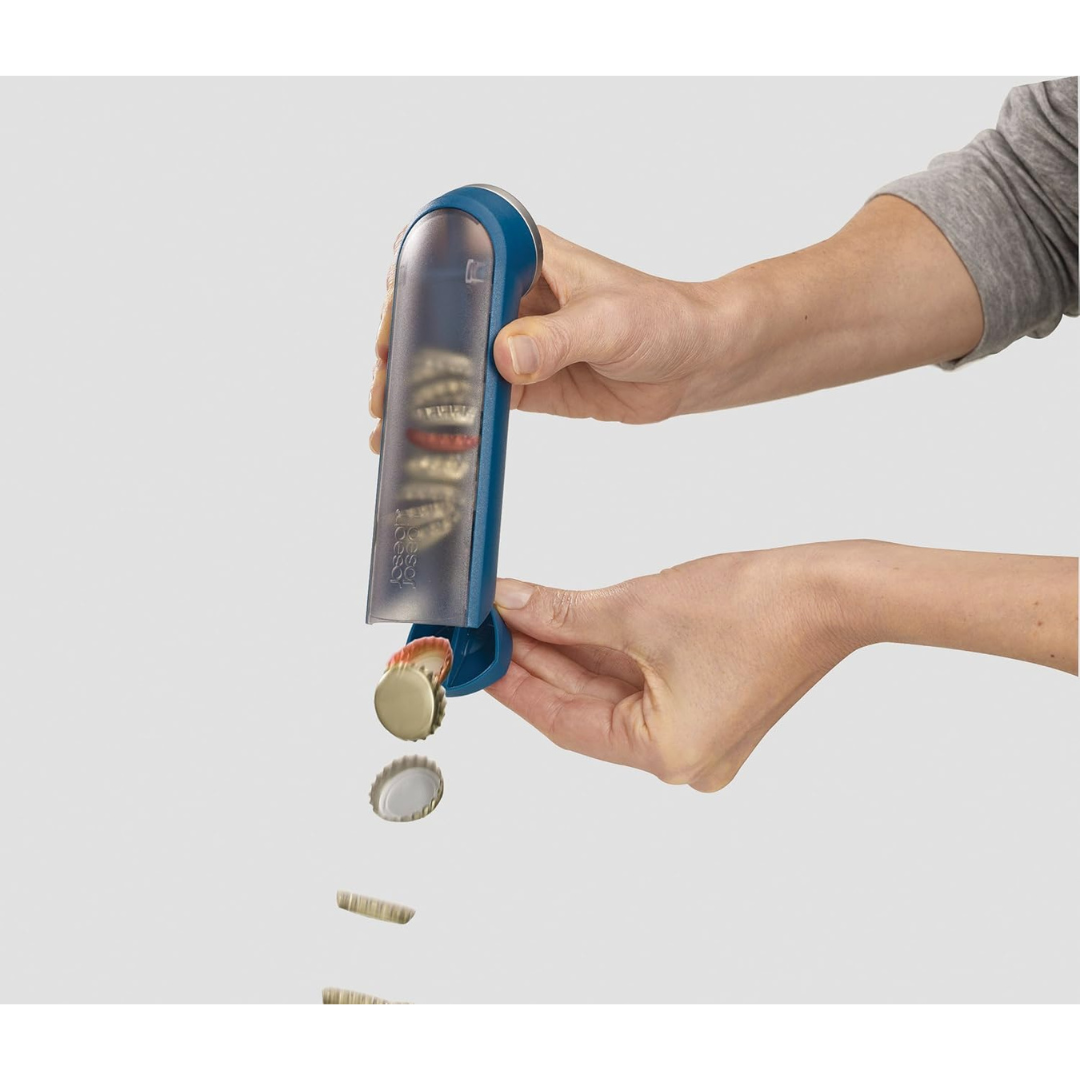Joseph Joseph Bar Wise Cap Collecting Bottle Opener - Blue - Red Rhino