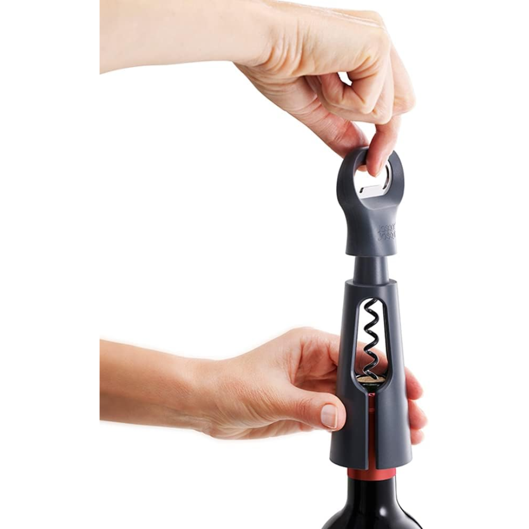 Joseph Joseph BarStar 3-in-1 Corkscrew - Grey - Red Rhino