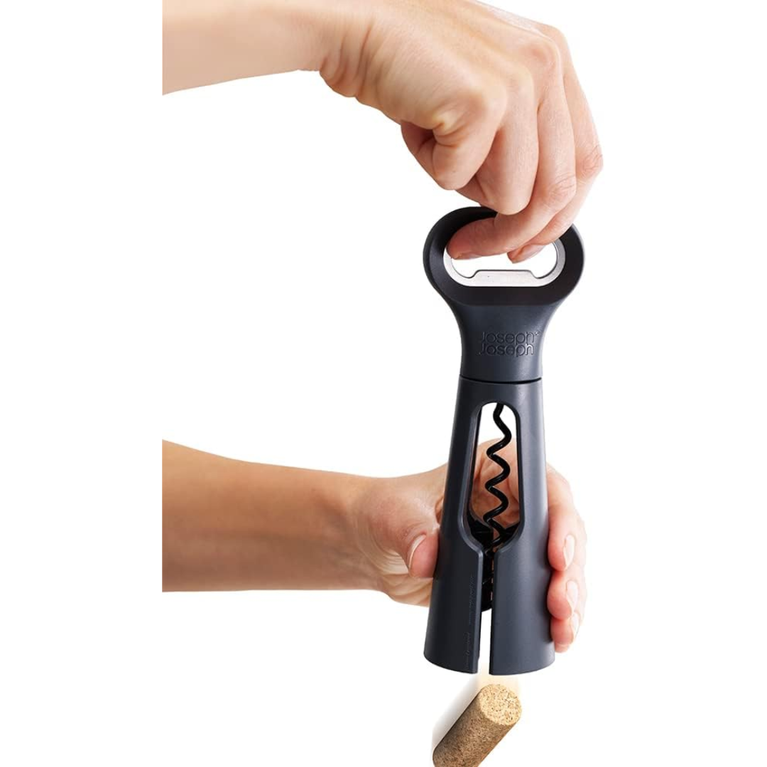 Joseph Joseph BarStar 3-in-1 Corkscrew - Grey - Red Rhino