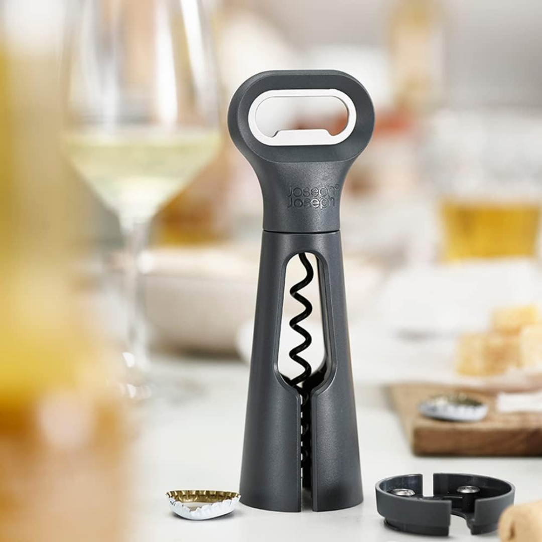 Joseph Joseph BarStar 3-in-1 Corkscrew - Grey - Red Rhino