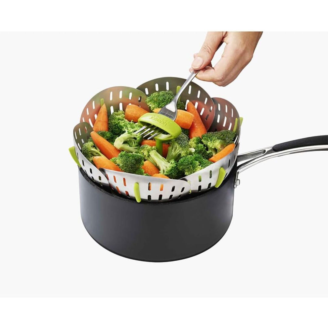 Joseph Joseph Bloom Steel Steamer Basket (Green) - Red Rhino