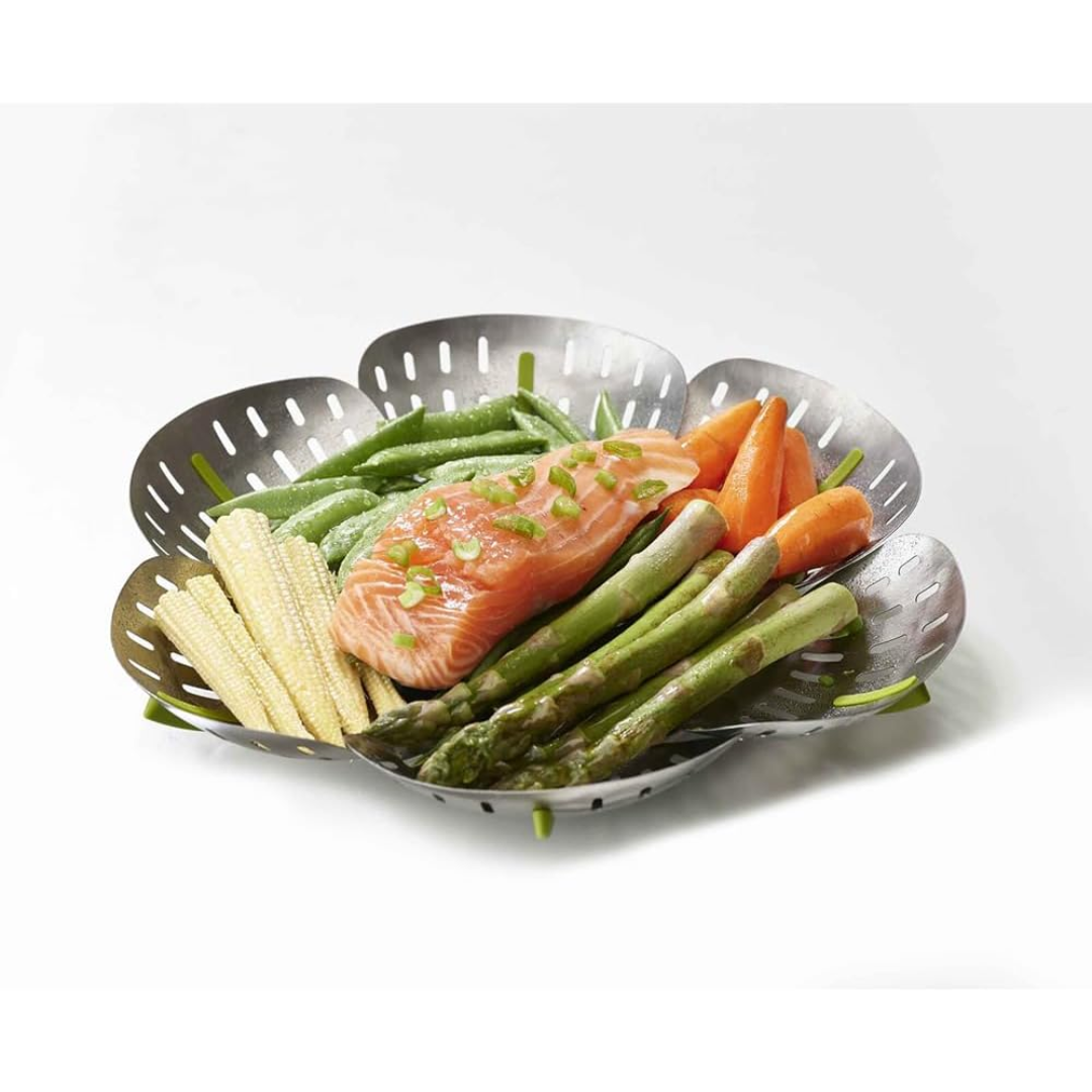 Joseph Joseph Bloom Steel Steamer Basket (Green) - Red Rhino