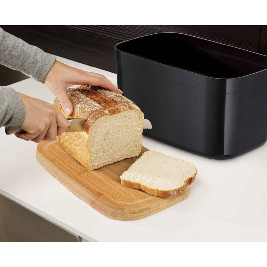 Joseph Joseph Bread Bin with Cutting Board Lid - Black - Red Rhino