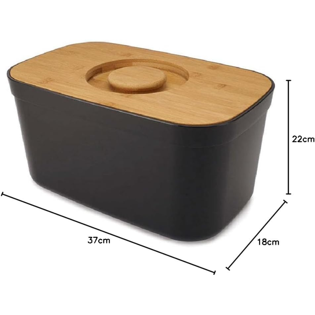 Joseph Joseph Bread Bin with Cutting Board Lid - Black - Red Rhino