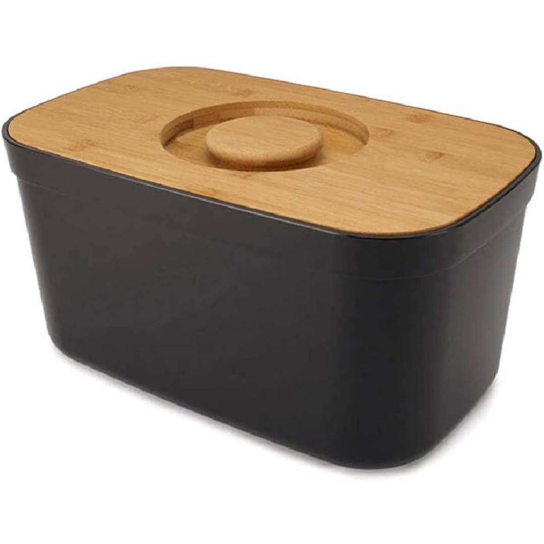 Joseph Joseph Bread Bin with Cutting Board Lid - Black - Red Rhino