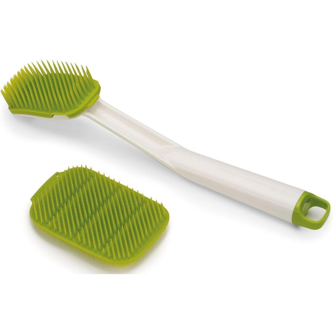 Joseph Joseph CleanTech Washing-Up Brush & Scrubber Set - White / Green - Red Rhino