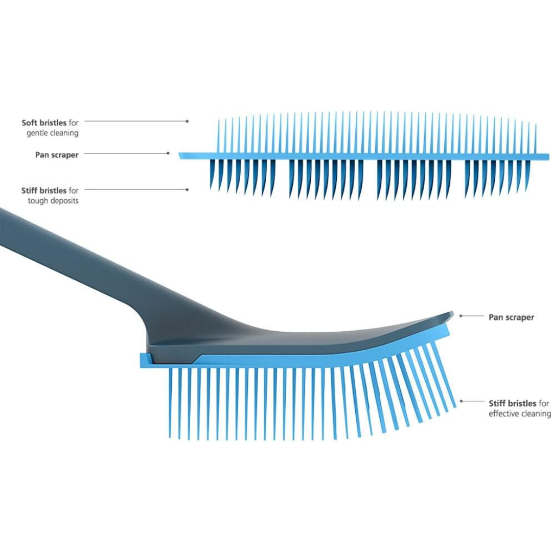 Joseph Joseph CleanTech Washing-up Brush & Scrubber Set - Blue - Red Rhino