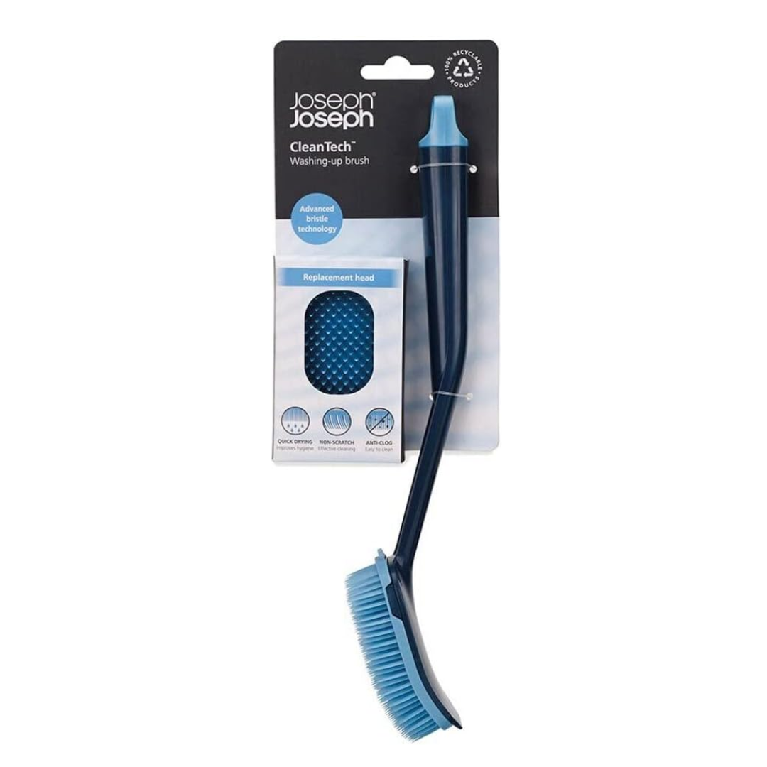 Joseph Joseph CleanTech Washing-up Brush & Scrubber Set - Blue - Red Rhino