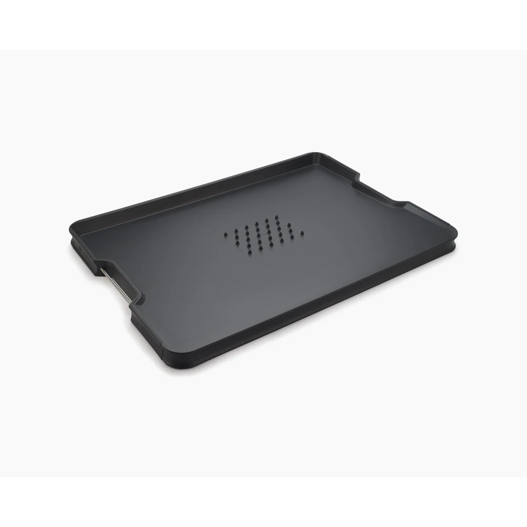 Joseph Joseph Cut and Carve Plus extra-large black kitchen board, front view