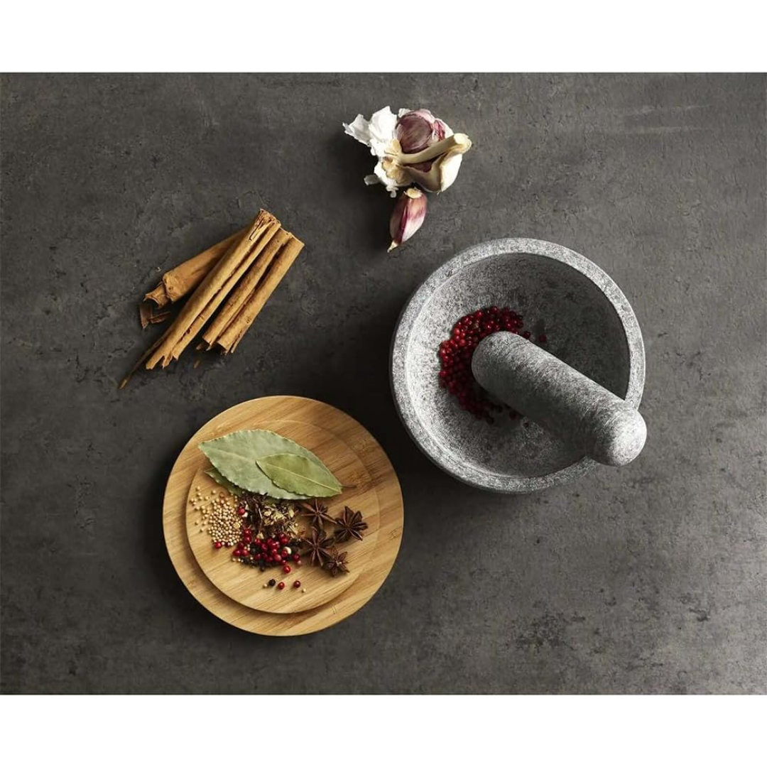 Joseph Joseph Dash Pestle & Mortar w/Bamboo Lid - Red Rhino