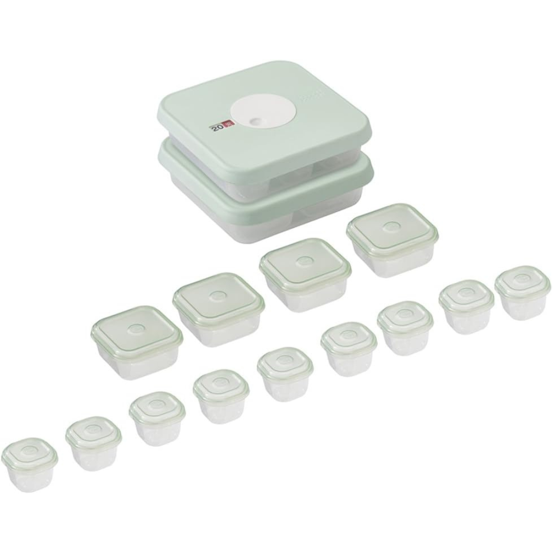 Joseph Joseph Dial Storage 15-Piece Baby Food Container Set (Stages 1&2) - Red Rhino