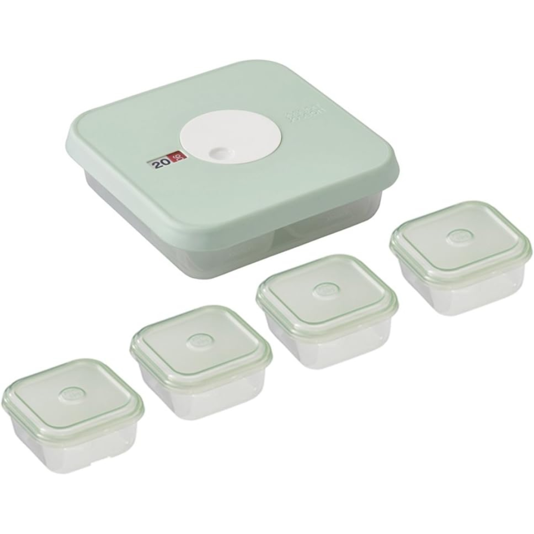 Joseph Joseph Dial Storage 5-Piece Baby Food Container Set (Stage 2) - Red Rhino
