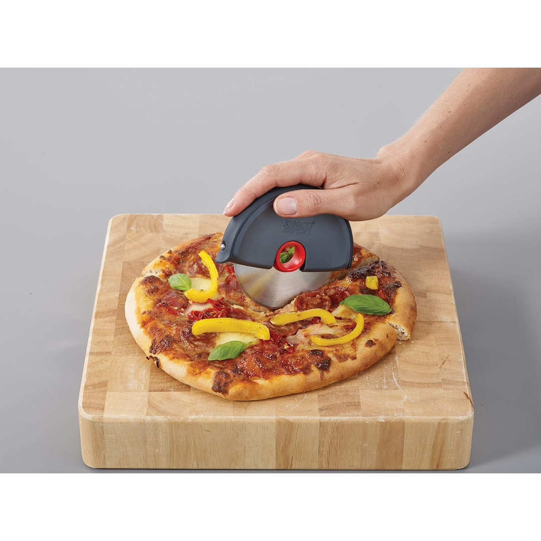 Joseph Joseph Disc Easy-clean Pizza Wheel - Grey/Red - Red Rhino