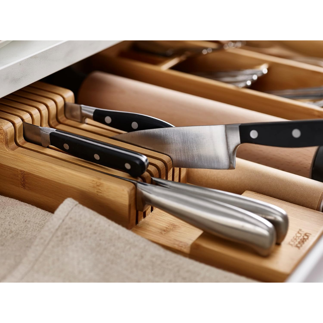 Joseph Joseph Drawer Store Bamboo 2tier Knife Organiser - Red Rhino