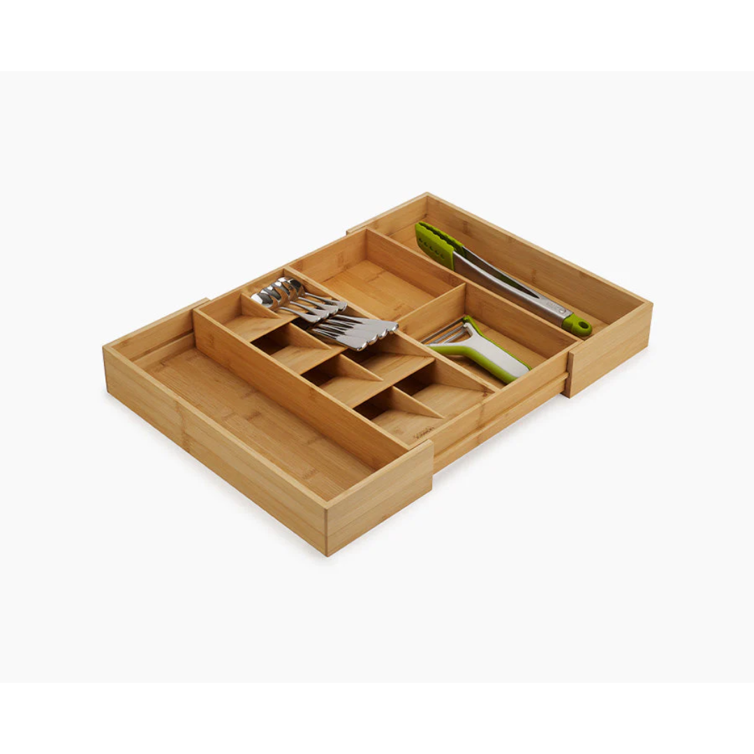 Joseph Joseph DrawerStore bamboo expanding cutlery organiser, front view
