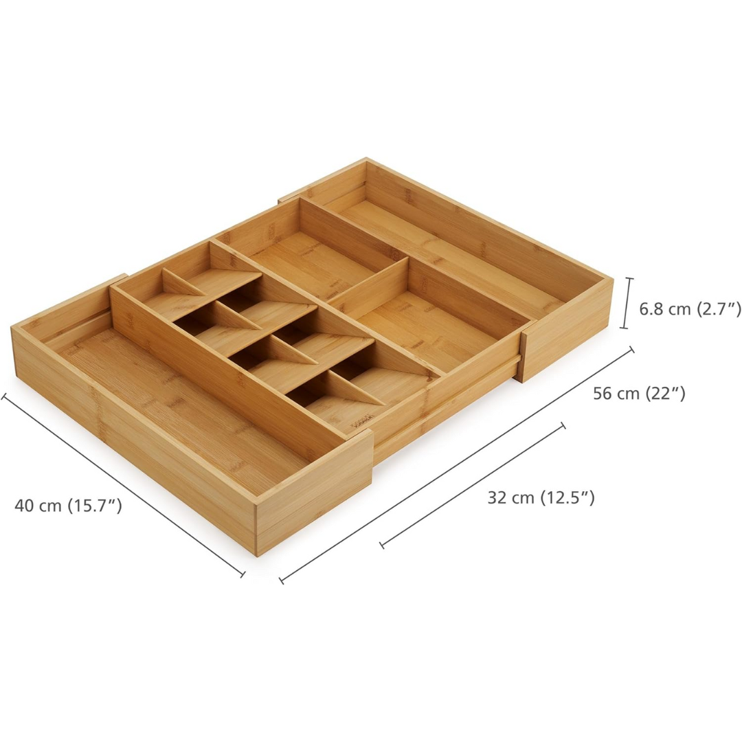 Joseph Joseph DrawerStore Bamboo Cutlery & Utensil Organiser - Red Rhino