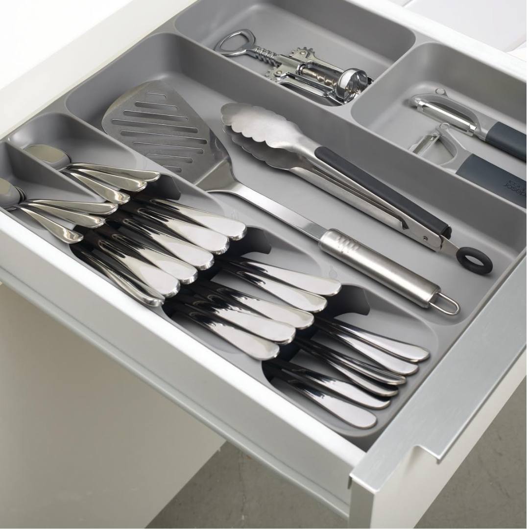 Joseph Joseph DrawerStore Cutlery Utensil Organiser (Grey) - Red Rhino