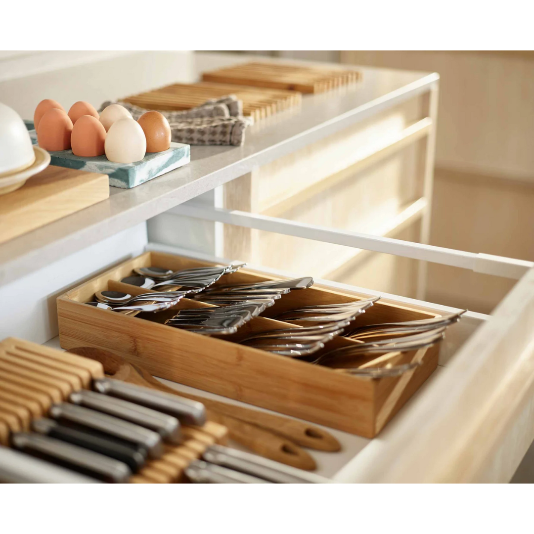 Joseph Joseph DrawerStore Large Bamboo Cutlery Organiser - Red Rhino