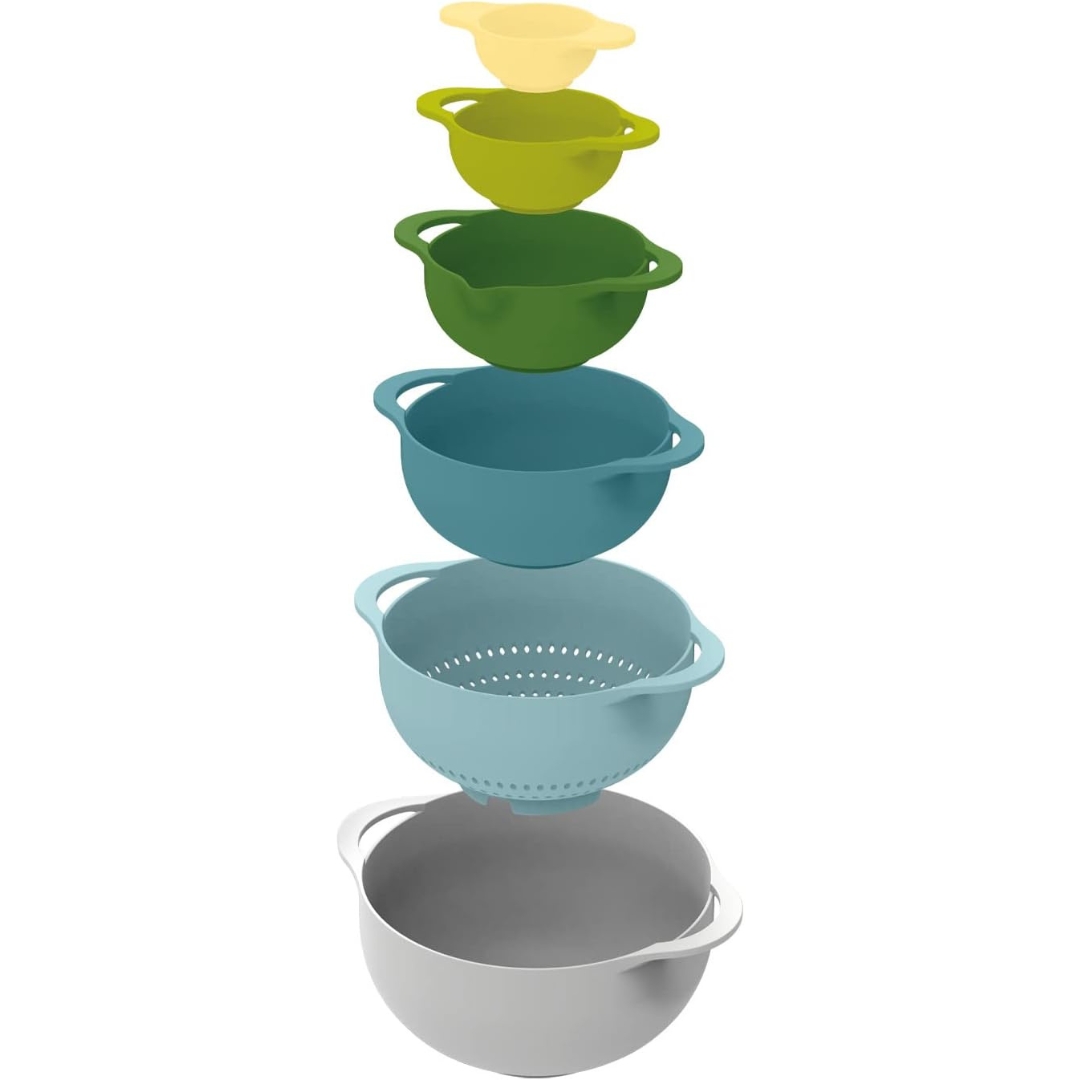 Joseph Joseph Duo 6 Piece Food Preparation Bowl Set - Red Rhino
