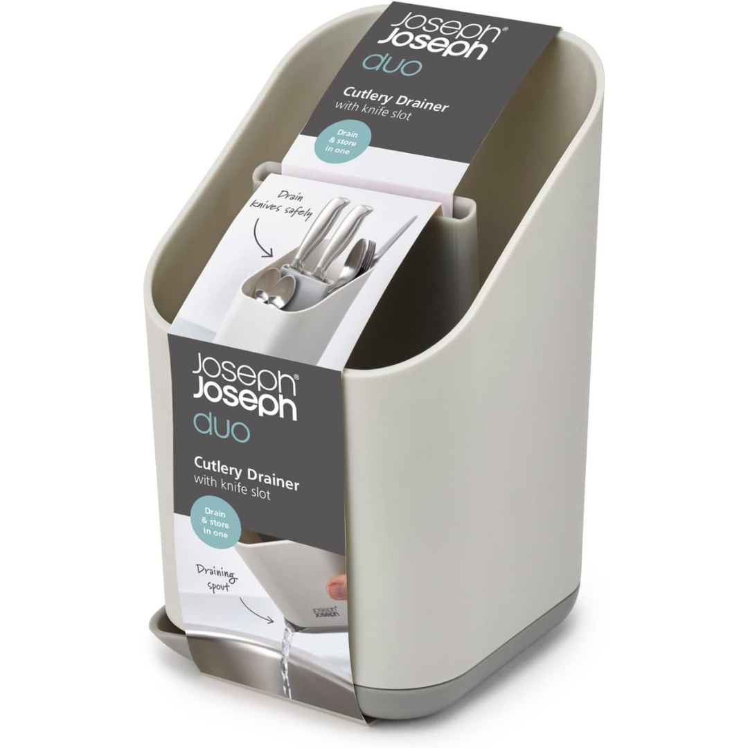 Joseph Joseph Duo Cutlery Drainer With Knife Slot - Red Rhino