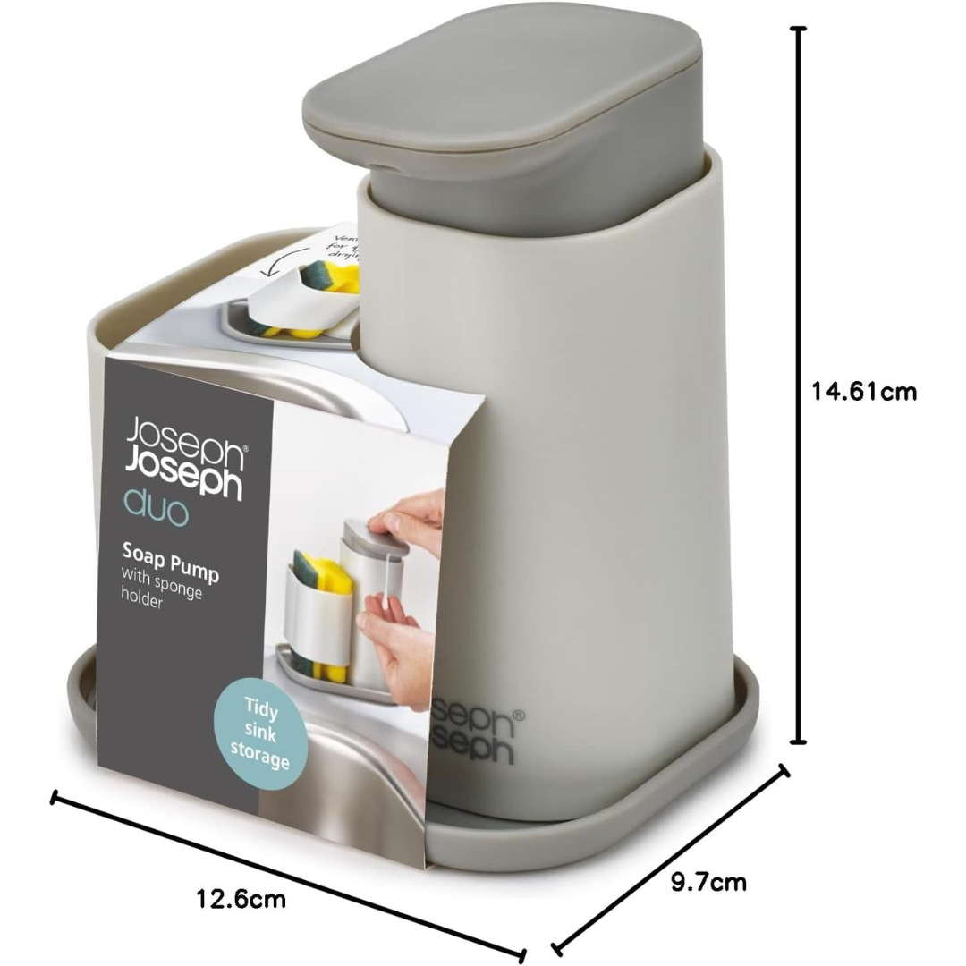 Joseph Joseph Duo Soap Pump With Sponge Holder - Red Rhino