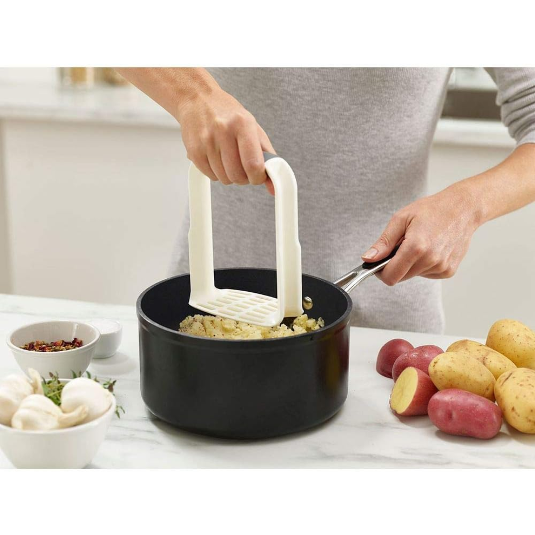 Joseph Joseph Easy-Mash Potato Masher - White - Red Rhino