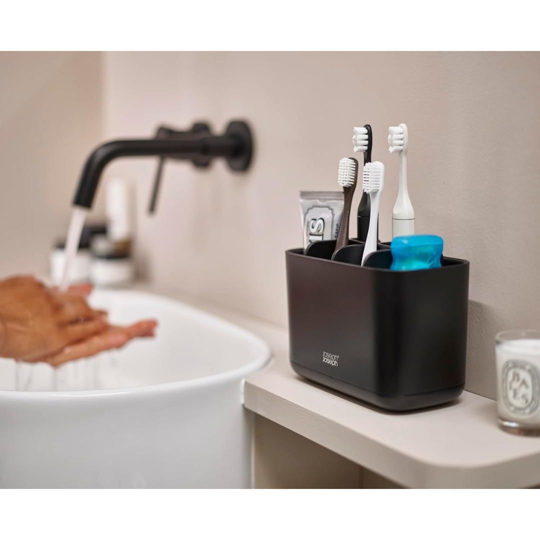 Joseph Joseph EasyStore Large Toothbrush Caddy (Black) - Red Rhino
