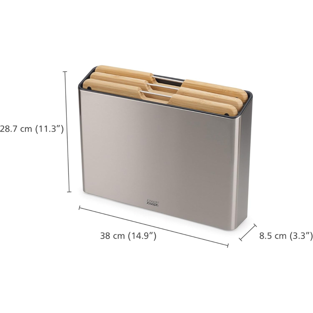 Joseph Joseph Folio Steel Bamboo 3pc Board Set (Steel) - Red Rhino