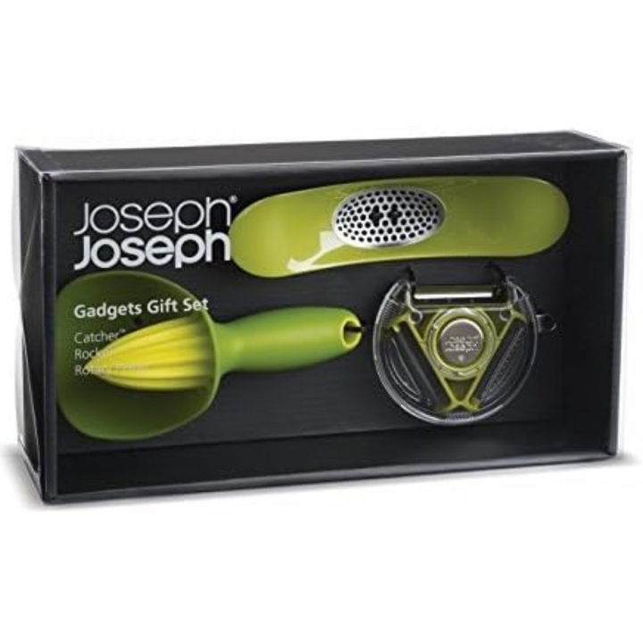 Joseph Joseph Gift Set (Garlic Rocker, Rotary Peeler, Citrus Reamer) - Red Rhino