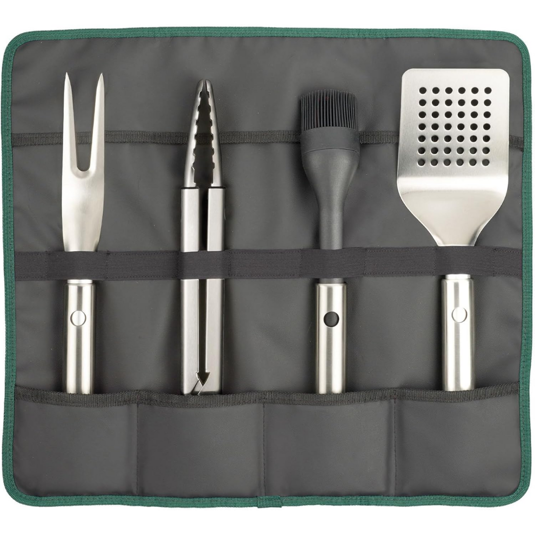 Joseph Joseph GrillOut 4-Piece BBQ Utensil Set with Case - Red Rhino