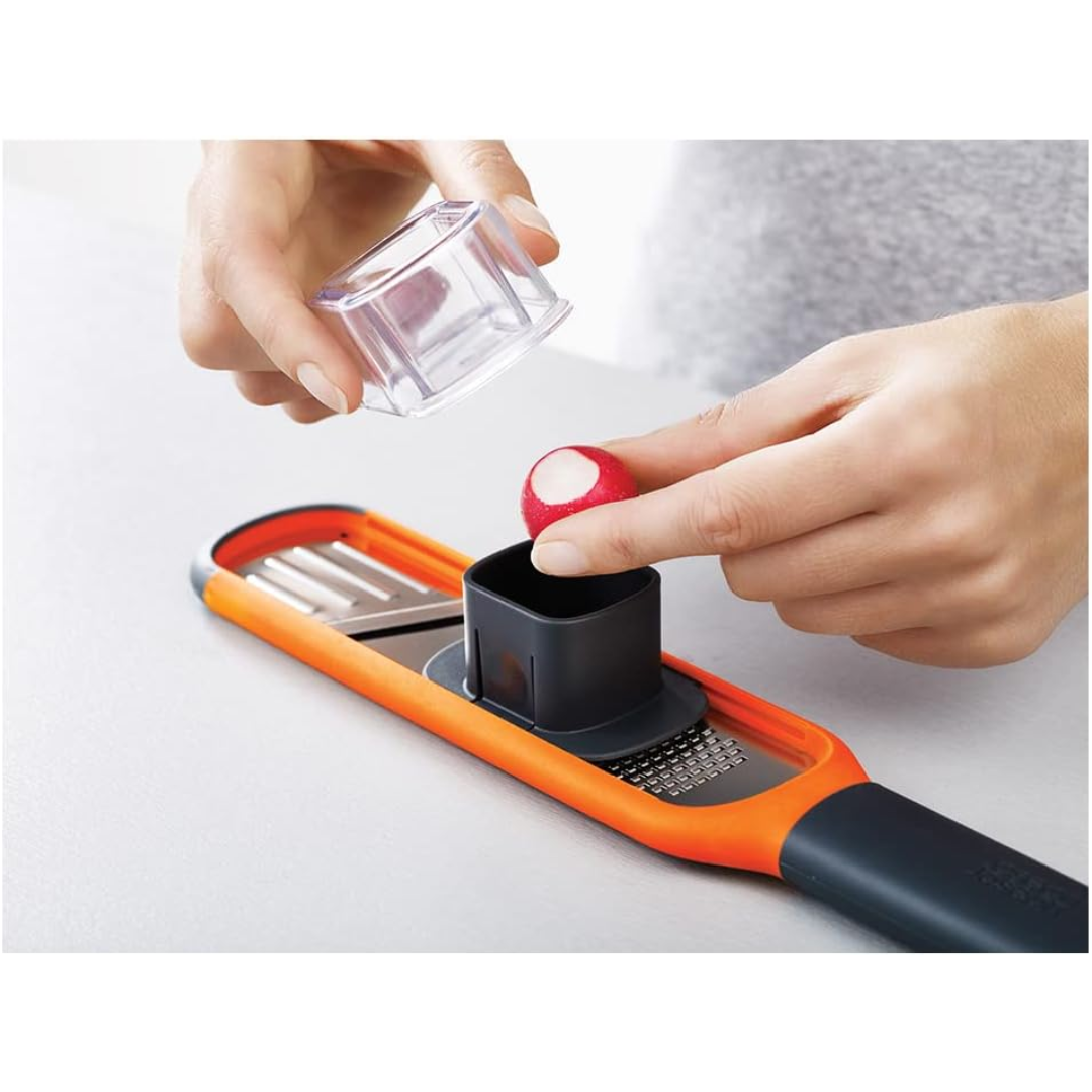 Joseph Joseph Handi-Grate 2-in-1 Mini Grater and Slicer - Orange - Red Rhino