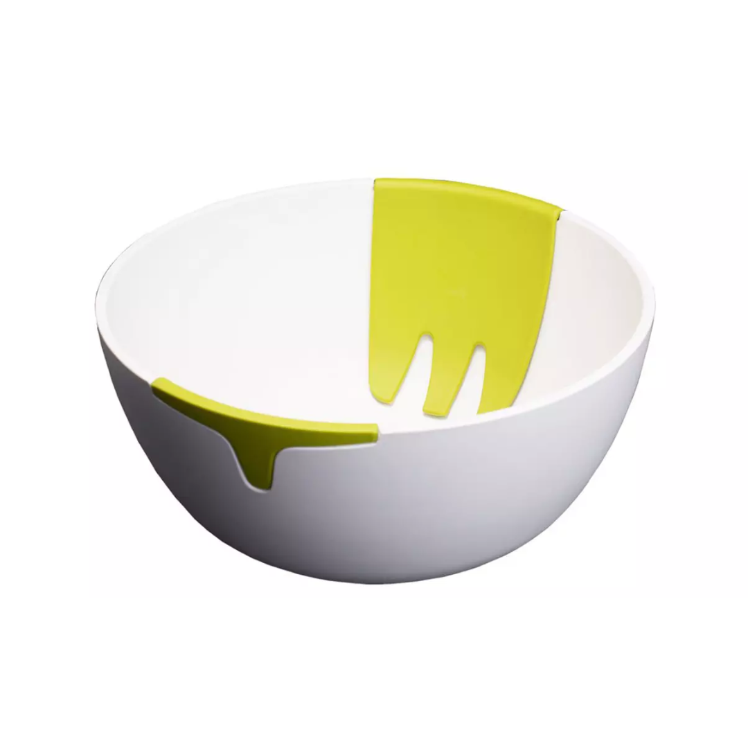 Joseph Joseph Hands-On Salad Bowl & Servers -White - Red Rhino