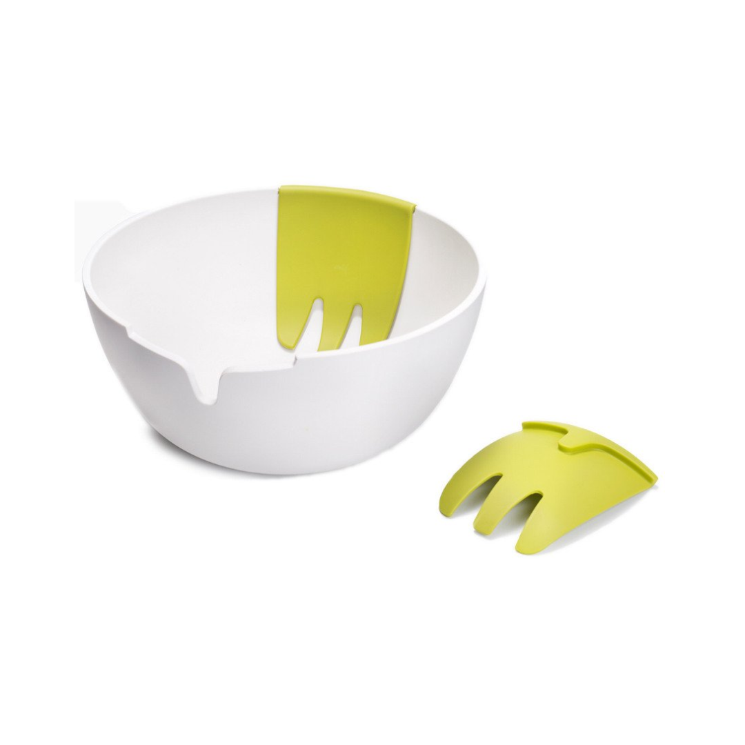 Joseph Joseph Hands-On Salad Bowl & Servers -White - Red Rhino