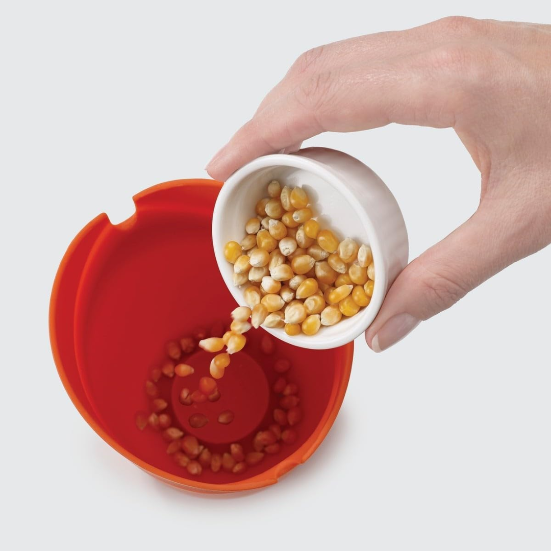Joseph Joseph M-Cuisine Microwave Popcorn Maker 2-Piece, Orange & Grey - Red Rhino