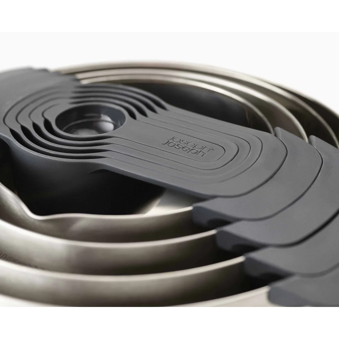 Joseph Joseph Nest 9-Piece Stainless Steel Bowl Set - Red Rhino