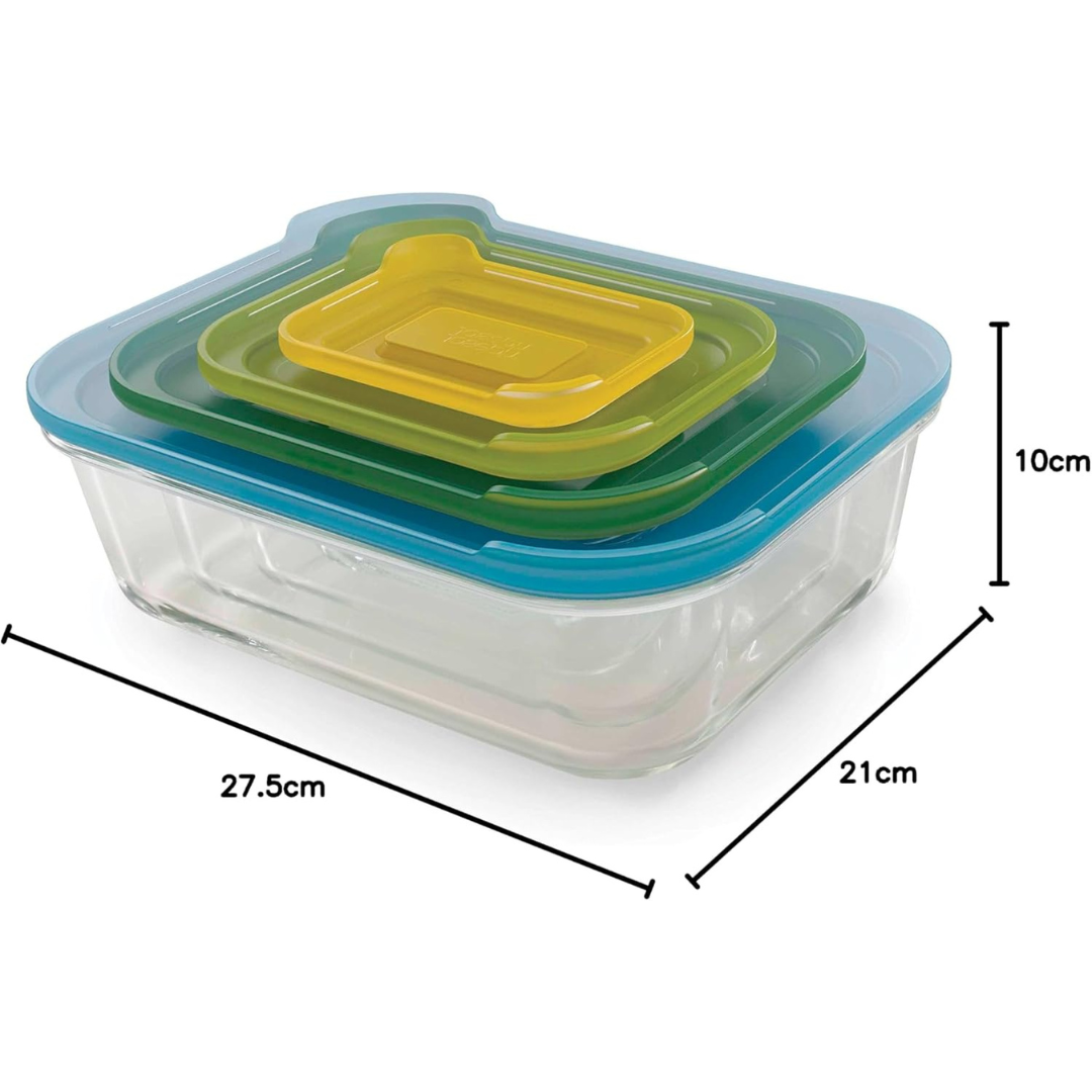Joseph Joseph Nest Glass Storage 4-Piece Set - Red Rhino