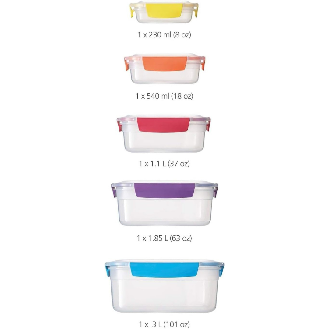 Joseph Joseph Nest Lock 5pc Storage Set (Mcolour) - Red Rhino