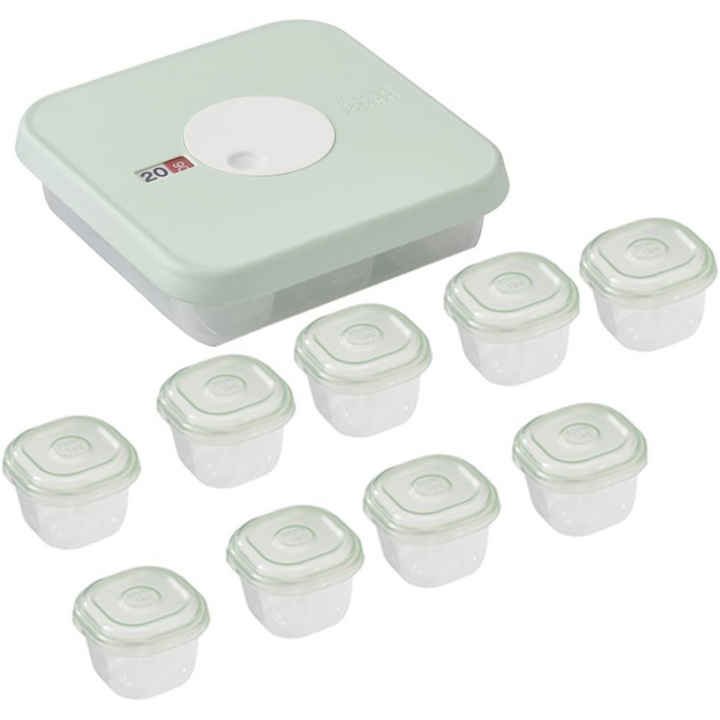 Joseph Joseph Dial Storage 10-Piece Baby Food Container Set (Stage 1) - Red Rhino