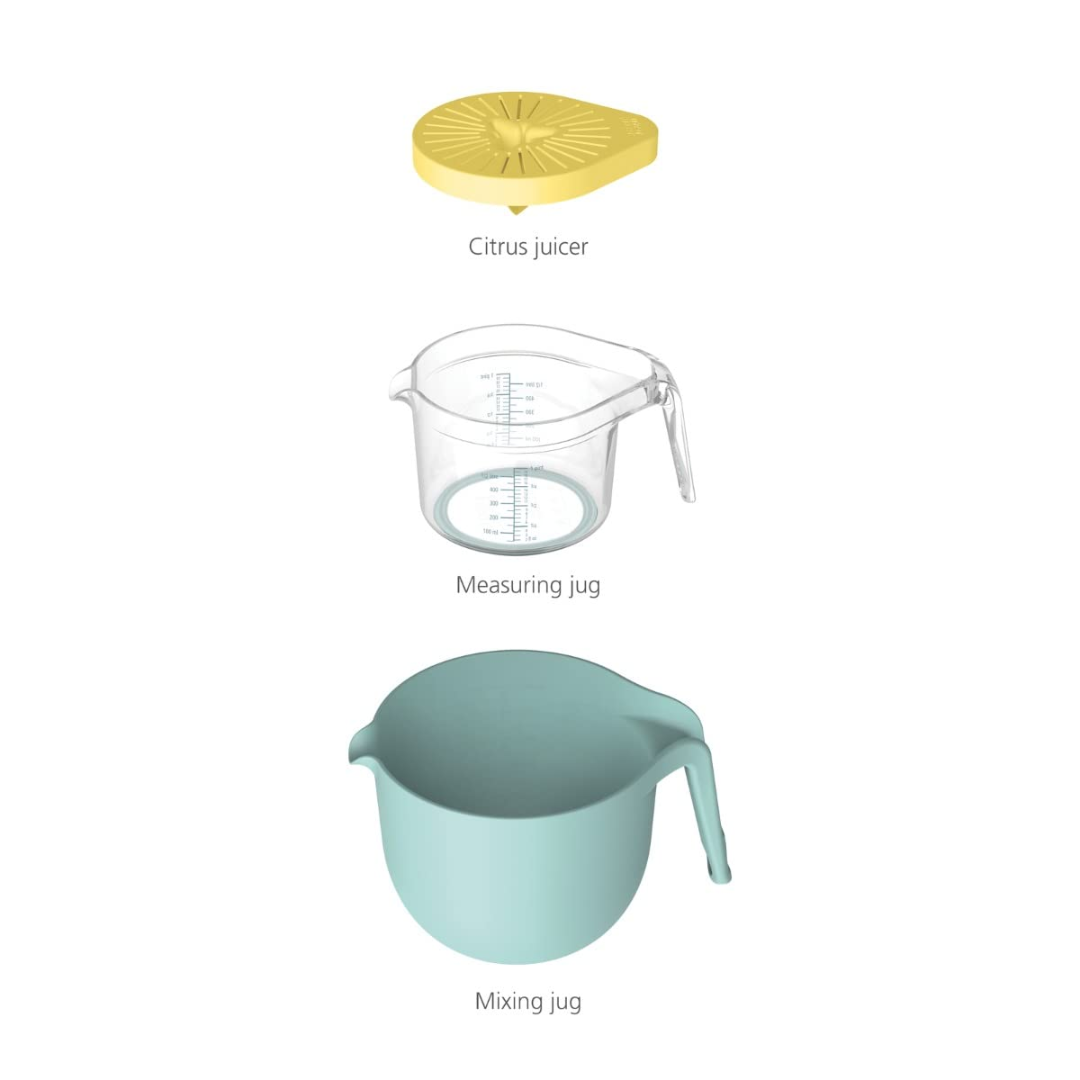 Joseph Joseph Nest Trio 3-piece Food Preparation Set (jug, bowl & juice) - Red Rhino