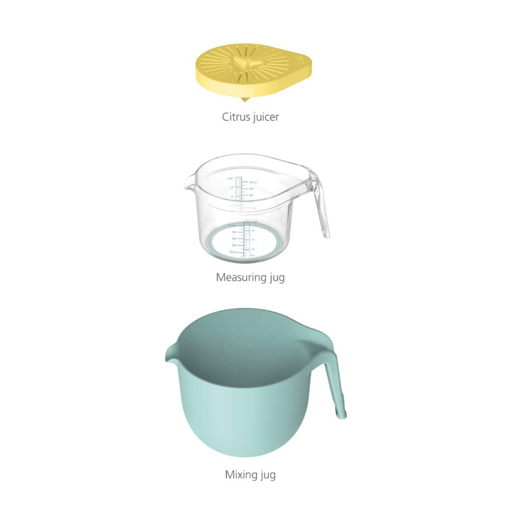 Joseph Joseph Nest Trio 3-piece Food Preparation Set (jug, bowl & juice) - Red Rhino
