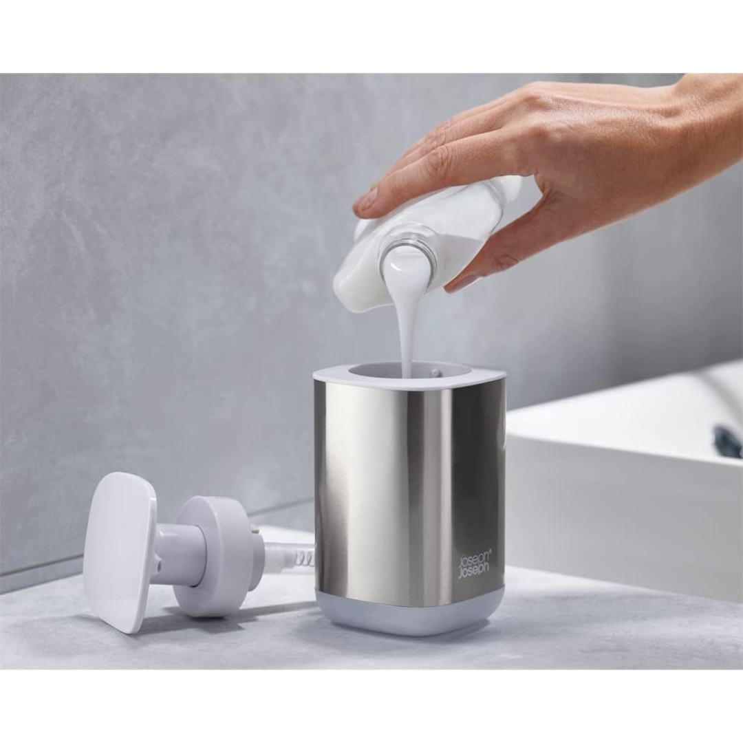 Joseph Joseph Presto Steel Soap Dispenser - White - Red Rhino