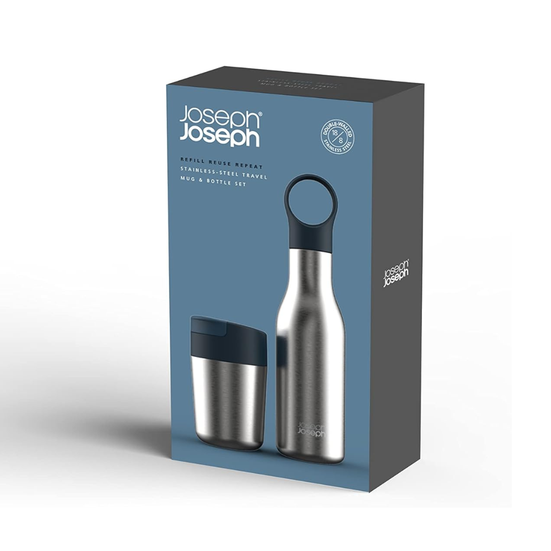 Joseph Joseph Refill Re-Use Repeat Mug & Bottle Set [Steel]