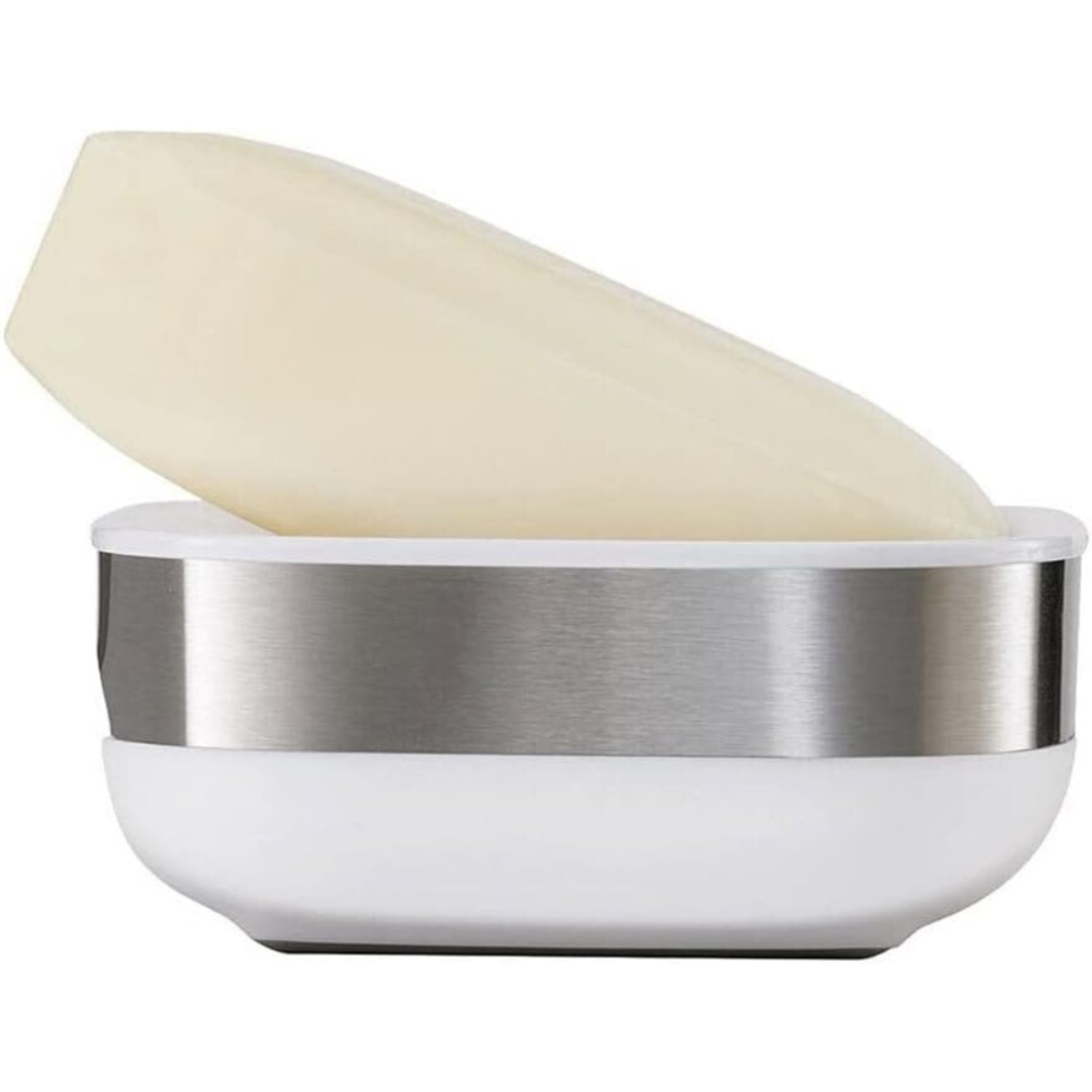 Joseph Joseph Slim Steel Soap Dish - White - Red Rhino