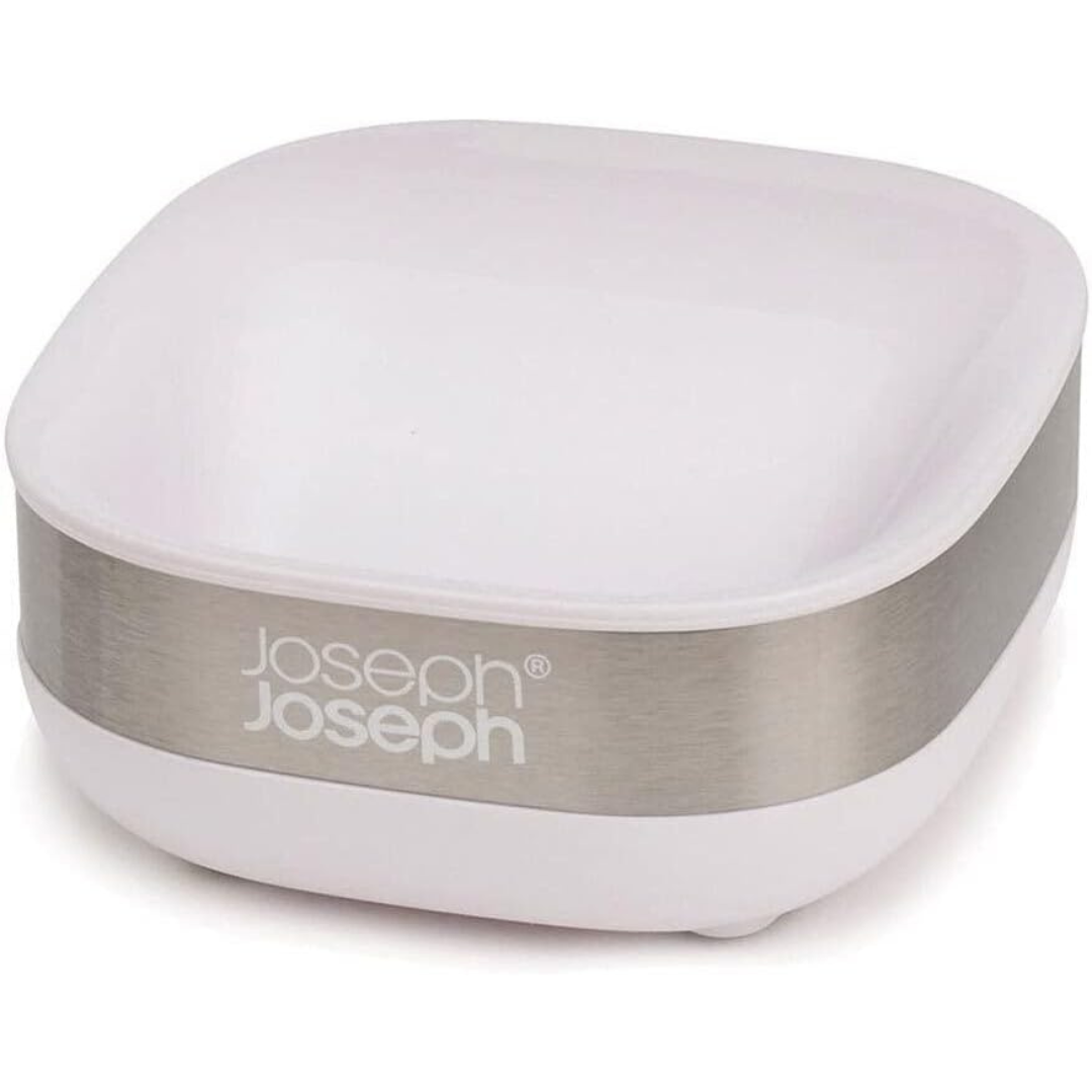 Joseph Joseph Slim Steel Soap Dish - White - Red Rhino