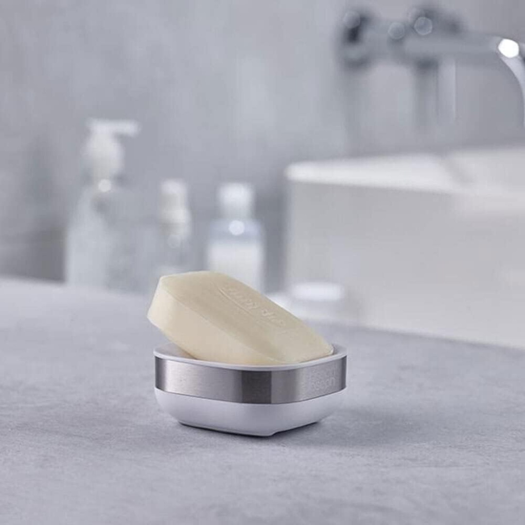 Joseph Joseph Slim Steel Soap Dish - White - Red Rhino