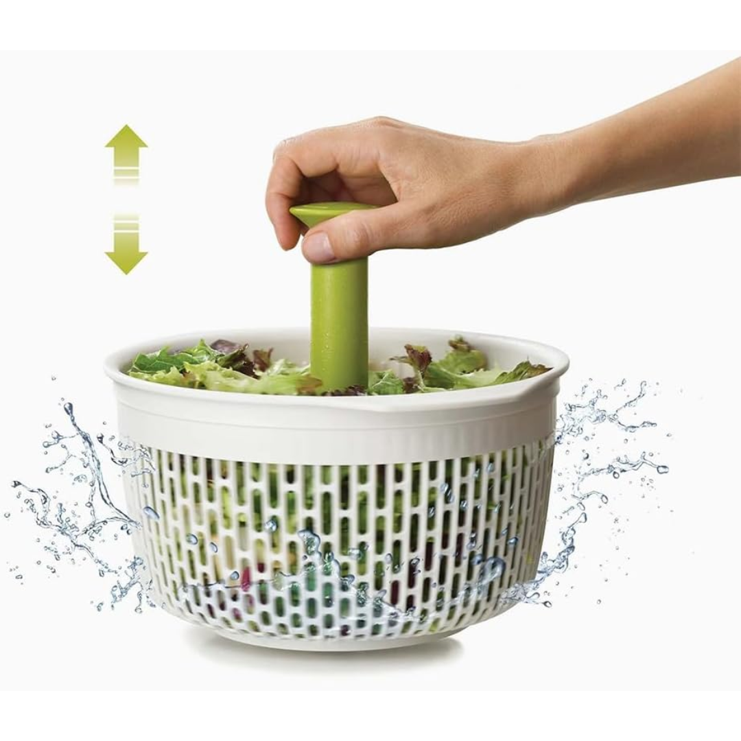 Joseph Joseph Spindola Salad-spinning Colander (W/Grn) - Red Rhino