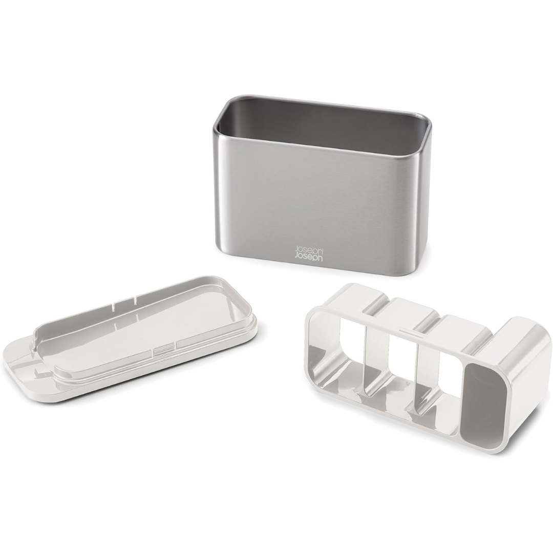 Joseph Joseph Surface Stainless-Steel Cutlery Drainer - Red Rhino