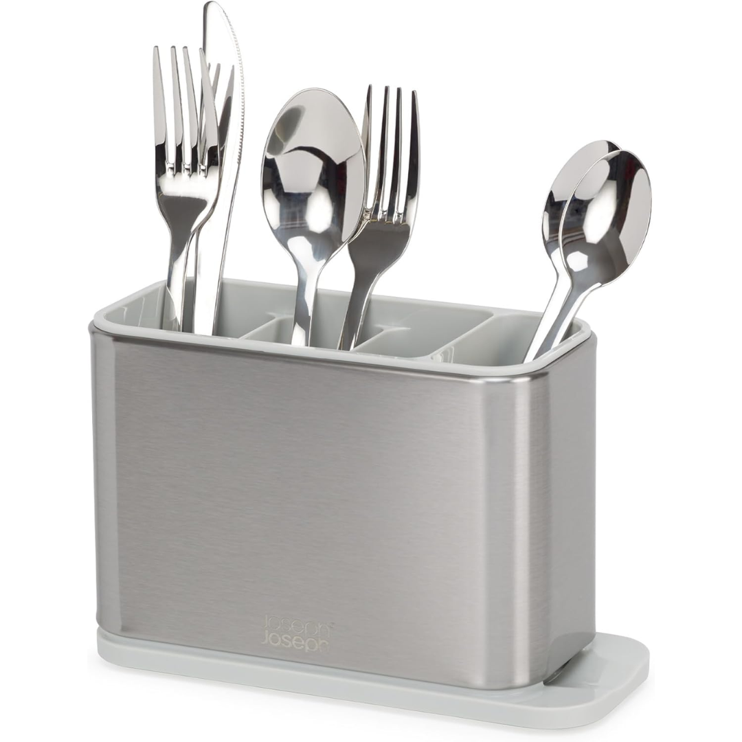 Joseph Joseph Surface Stainless-Steel Cutlery Drainer - Red Rhino